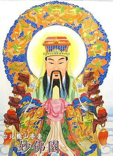 特别订做~宫庙的圣事-纯手工绘制绸布玉皇大帝神明彩神明联对