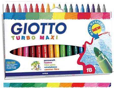 義大利 GIOTTO】可洗式兒童安全彩色筆(18色)