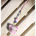 粉紅豬羊毛沾手機吊飾-1