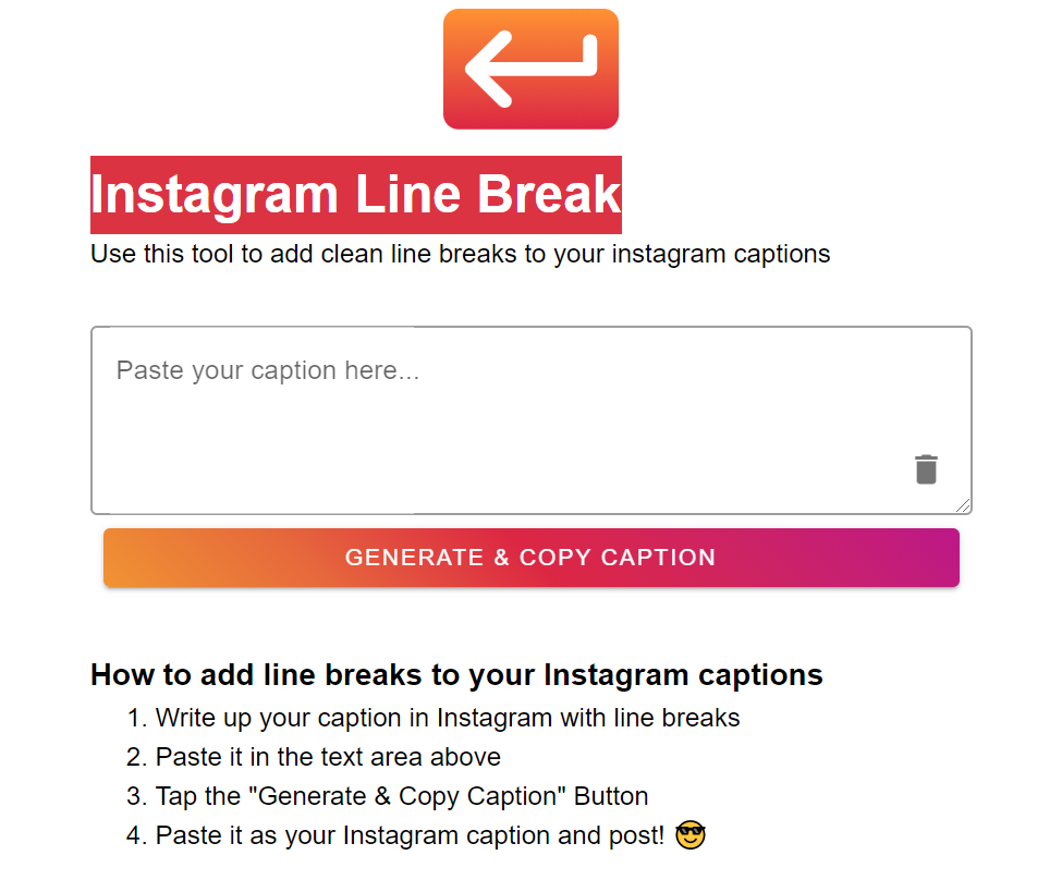 Instagram Line Break