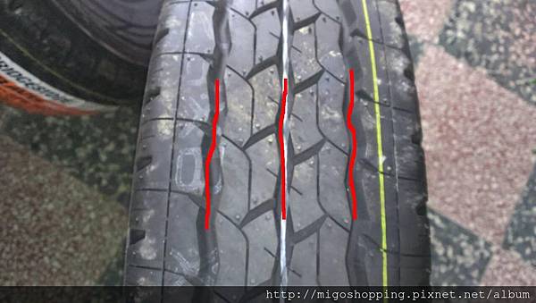 胎面的部份會胎溝,這胎溝是輪胎排水用的,這部分是影響抓地力與噪音,胎溝越大,排水性越好,抓地力也就越好,相對噪音就越大聲,反之,胎溝小,排水性較差,影響抓地力,相對安靜 胎面的部份會胎溝,這胎溝是輪胎排水用的,這部分是影響抓地力與噪音,胎溝越大,排水性越好,抓地力也就越好,相對噪音就越大聲,反之,胎溝小,排水性較差,影響抓地力,相對安靜