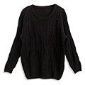[全新]Ｒａｉｎｂｏｗ ｓｈｏｐ溫暖水波紋麻花針織毛衣-黑------$180