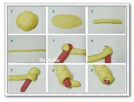 咖哩熱狗貝果步驟圖