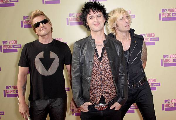 Tre Cool, Billie Joe Armstrong & Mike Dirnt of TRE酷，比利·喬·阿姆斯特朗和麥克Dirnt綠“識”日Green Day