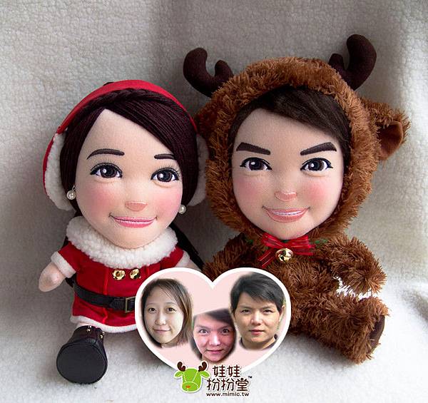 Honey+艾瑪 來相訂造 情侶布公仔