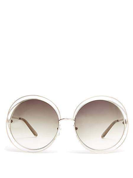 Chloe Round frame sunglasses dark green 