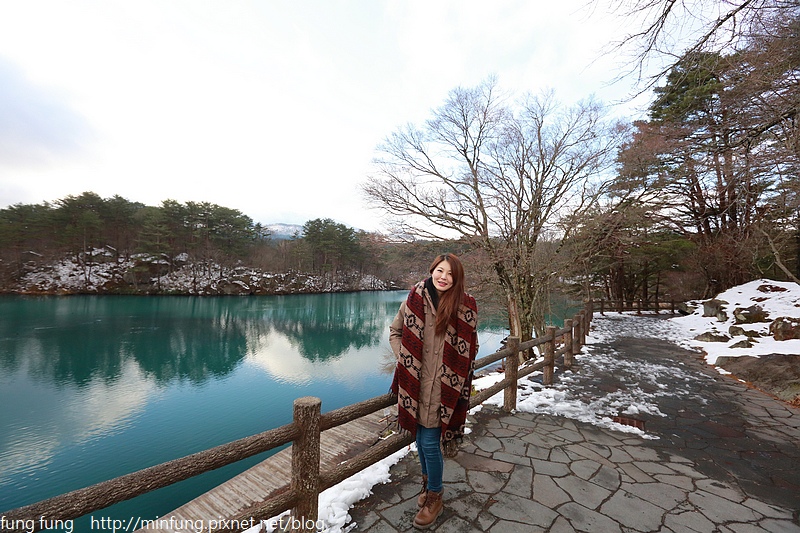 日本會津15年12月 日本會津旅遊四天三夜行程規劃 第四天 來日本的九寨溝五色湖 五色沼は 散步 檜原湖 Hibarako 釣魚 回東京