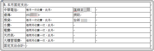 固定支出