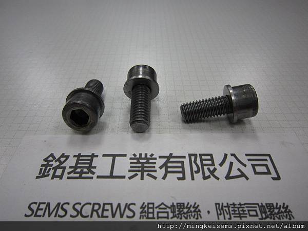 附華司螺絲SEMS SCREWS 內六角螺絲套附平華司(墊圈)組合 M8X20 HEX SOCKET CAP SCREWS & FLAT WASHER ASSEMBLED