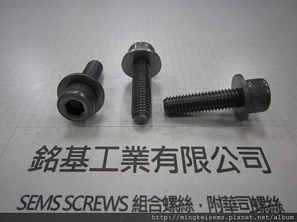 SEMS SCREWS 組合螺絲 有頭內六角螺絲套附平華司(墊圈)組合M8X30 HEX SOCKET CAP SCREWS & FALT WASHER ASSEMBLY