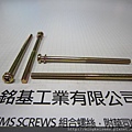 組合螺絲 SEMS SCREWS 丸(圓)頭半牙螺絲套附彈簧華司組合M4X70 PAN HEAD SCREWS WITH SPRING WASHERS ASSEMBLIES 電鍍:五彩