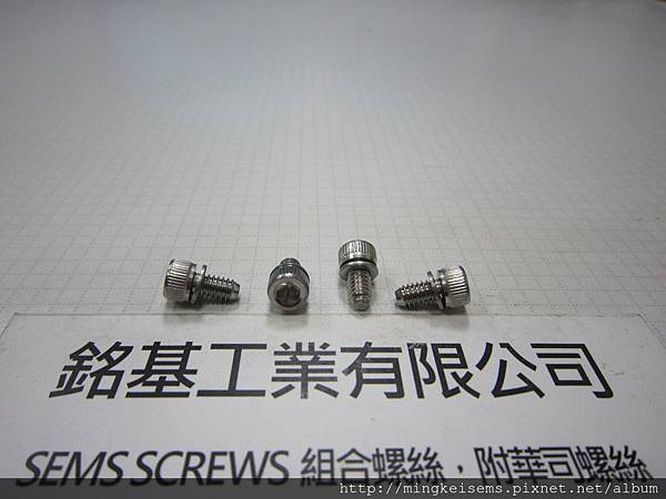 附華司螺絲 SEMS SCREWS 白鐵有頭內六角螺絲附平華司組合 M8#X6.6 STAINLESS STEEL HEX SOCKET CAP SEMS SCREWS WITH FLAT WASHERS ASSEMBLIES