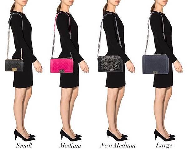 Chanel le boy small best sale size