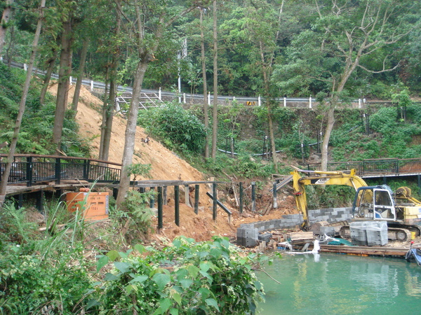 水社步道被土石流損毀