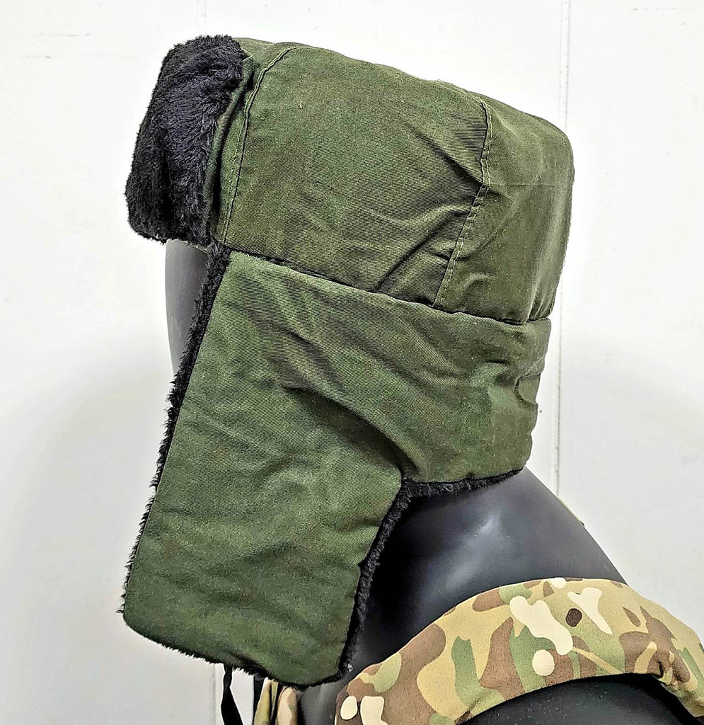 冬季必備！超保暖 Ushanka 蘇聯毛帽 護耳冬帽 台北槍店 生存遊戲專賣 義勇兵 綠黑 側開.jpg