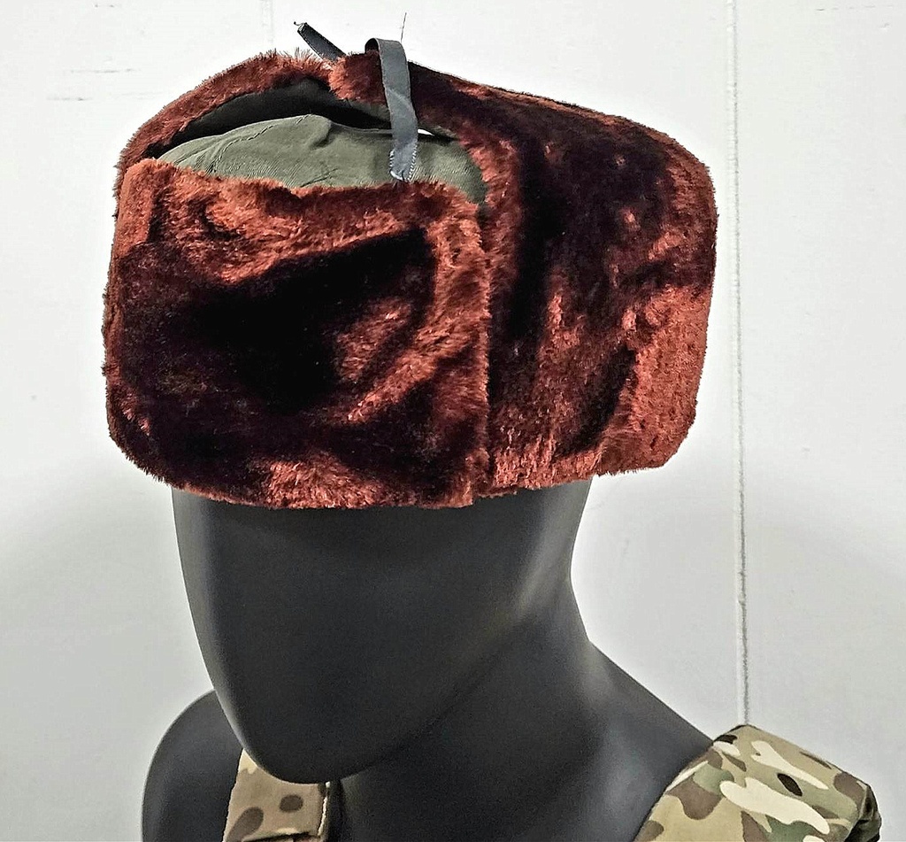 超保暖 Ushanka 蘇聯毛帽 護耳冬帽 台北槍店 生存遊戲專賣 義勇兵 硬頂綠底棕色.jpg