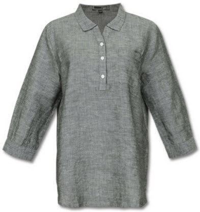 YAHOO購物中心 / H:CONNECT - 韓國品牌女裝-棉麻七分袖襯衫 ( 灰色 ) NT$ 990