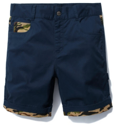 CACO 平價美式服飾 - 拼接迷彩工作短褲（海軍藍色）NT$ 680