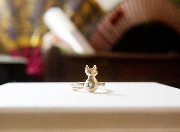 Kitten Pinky Ring, “Glutton Cat (series)/ Sneaky Kitten, Pure 925 Sterling Silver Ring