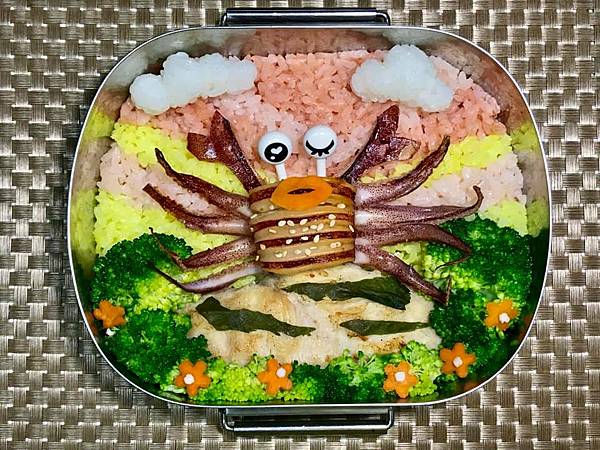 螃蟹彩色米飯便當