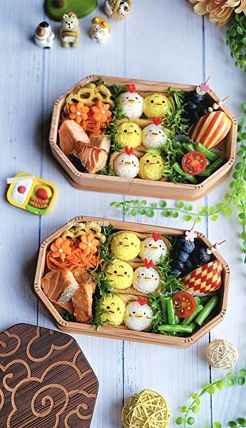 小雞彩米飯糰餐盒