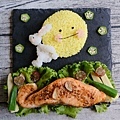 中秋月圓烤鮭魚彩米飯餐點-1