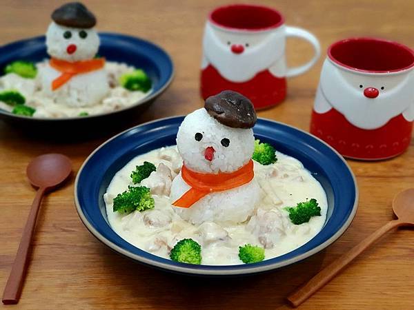 白酒奶醬燉雞 雪人海礦米飯餐點