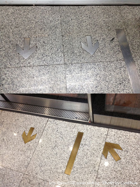 候車柵門前的排隊指示