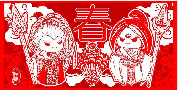 雷狩銀燕門神-明信片 雷狩銀燕門神-明信片