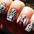 cute reindeer aztec christmas nail art for girls - cartoon aztec christmas nail art-f25081