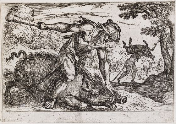 Hercules and the Boar of Erymanthus-Antonio Tempesta-1608