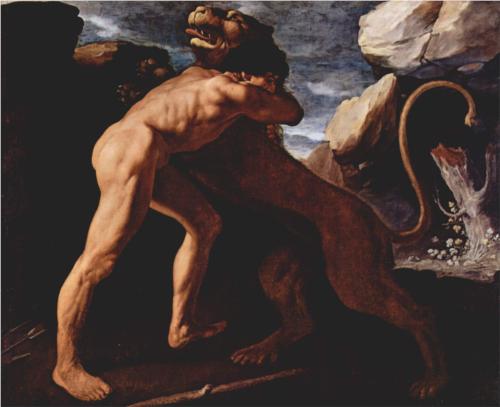 hercules fighting with the nemean lion-francisco de zurbaran 1634 hercules fighting with the nemean lion-francisco de zurbaran 1634