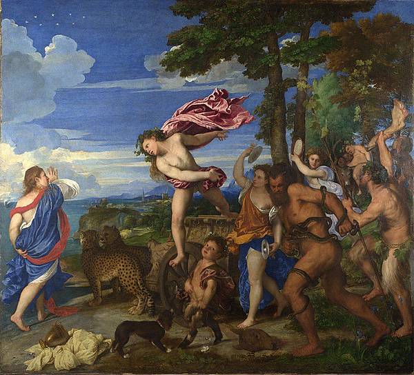 Bacchus and Ariadne by Titian-Dionysus discovers Ariadne on the shore of Naxos.jpg