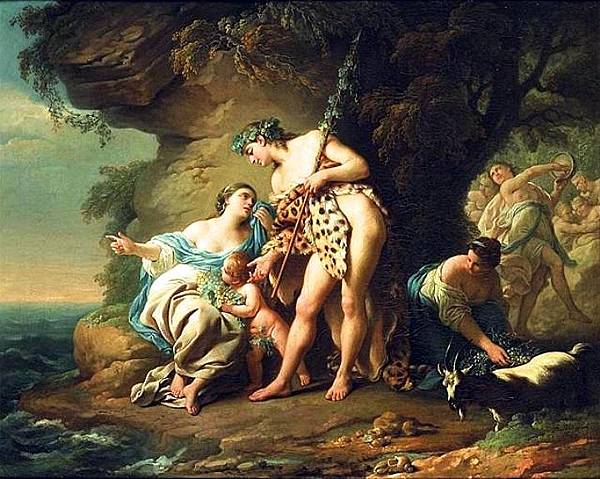 Bacchus Consoling Ariadne Abandonned by Theseus-Louis Jean Francois Lagrenee-1757.jpg