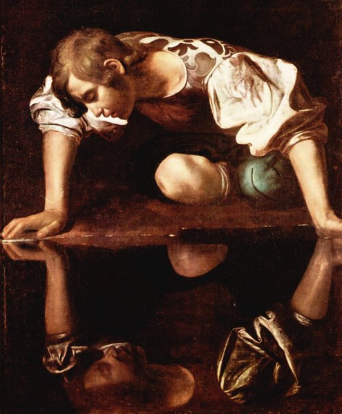 Narcissus, by Michelangelo Caravaggio, ca. 1598