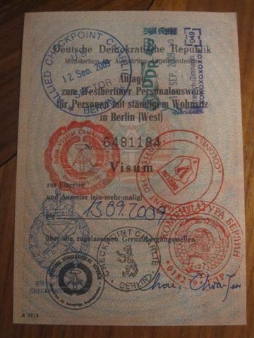 今天蓋的東德Visa 今天蓋的東德Visa