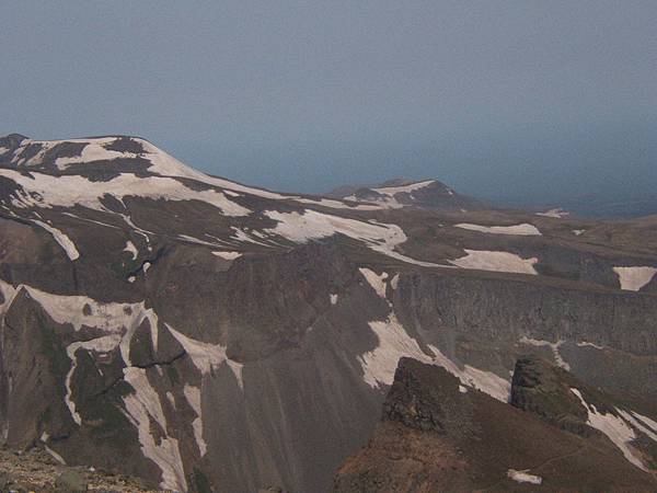 Patches of snow on mountains