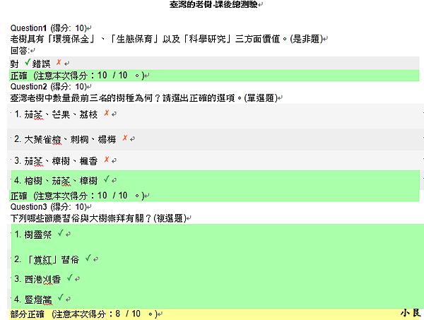 臺灣的老樹-課後總測驗01