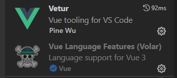 VUE2的插件是VETUR VUE3的插件是VUE LANGUAGE FEATURES(VOLAR)