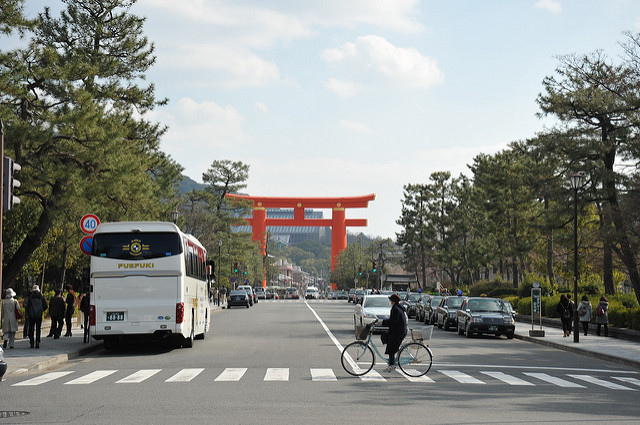 日本-自由行-京都-自行車-平安神宮-鳥居