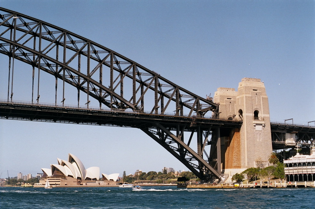 Sydney Opera House and Harbour Bridge-by Nikomat FT2