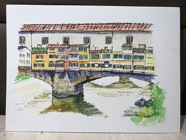 老橋-Ponte Vecchio-水彩畫05