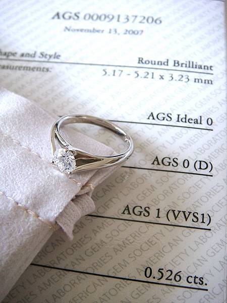 HOF-engagement ring-AGS證書