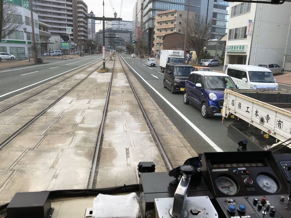 熊本路面電車 Kumamoto city tram-駕駛座視野