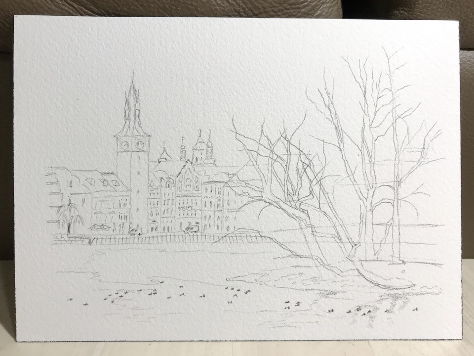 伏爾塔瓦河-布拉格-水彩 伏爾塔瓦河-布拉格-水彩