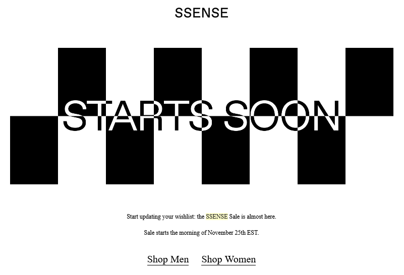 what time does ssense sale start