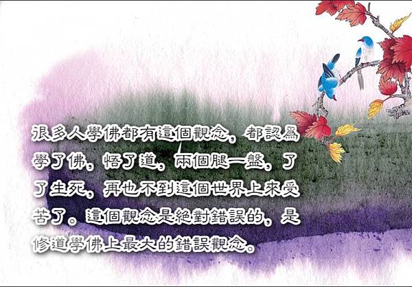 很多人學佛都有這個觀念都認為學了佛悟了道了了生死再也不到這個世界上來受苦了