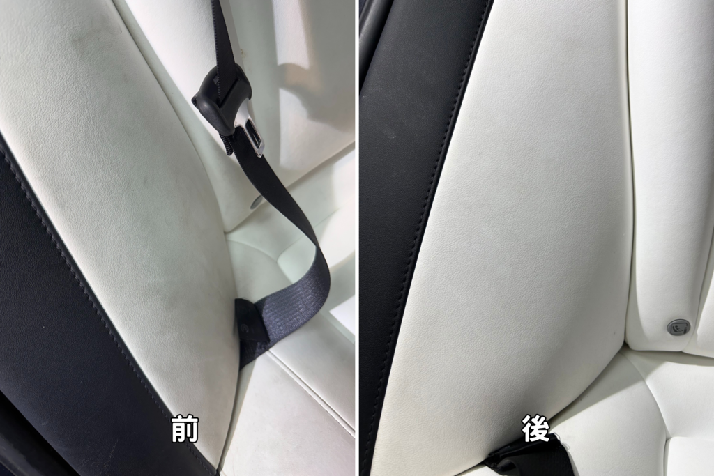 台南內裝清潔推薦│佑鑫汽車美容│特斯拉座椅大翻新│特殊材質內