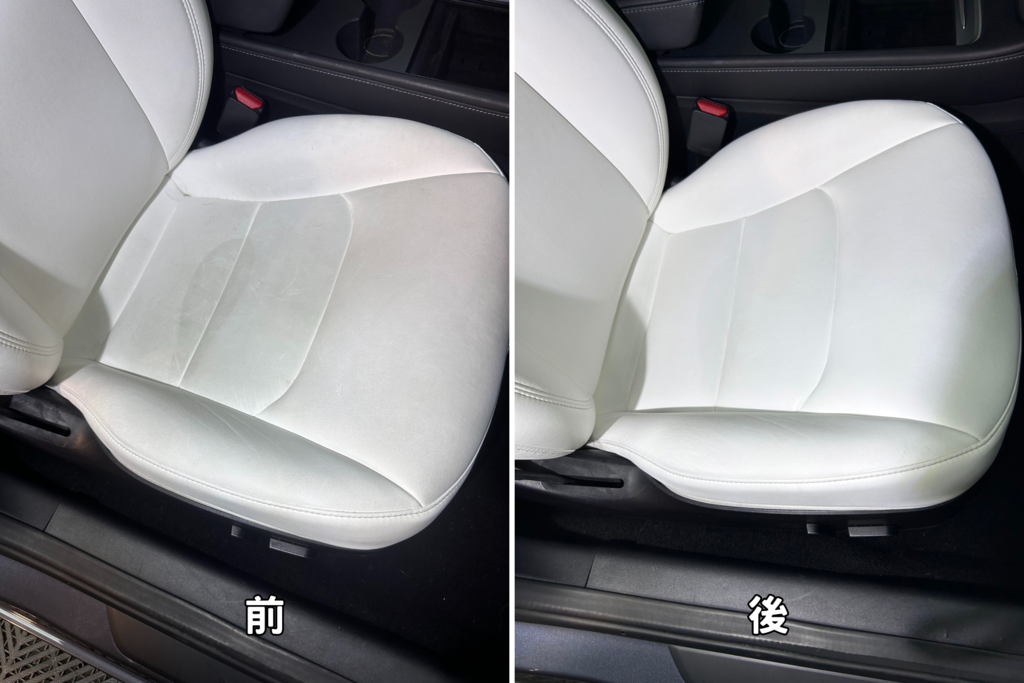 台南內裝清潔推薦│佑鑫汽車美容│特斯拉座椅大翻新│特殊材質內
