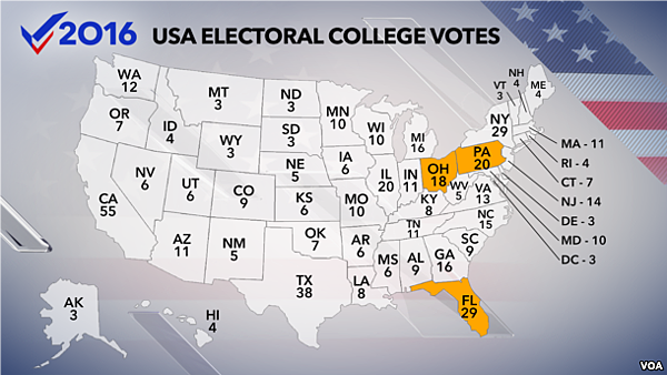 2016 USA Electoral Votes